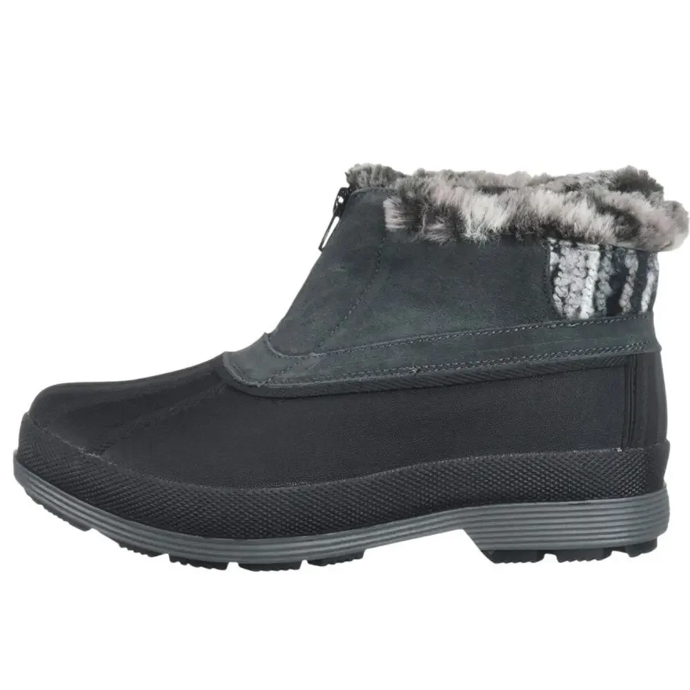 Propet Womens Lumi Ankle Zip Bootie US 8 Extra Wide Grey Water Resistant EUC